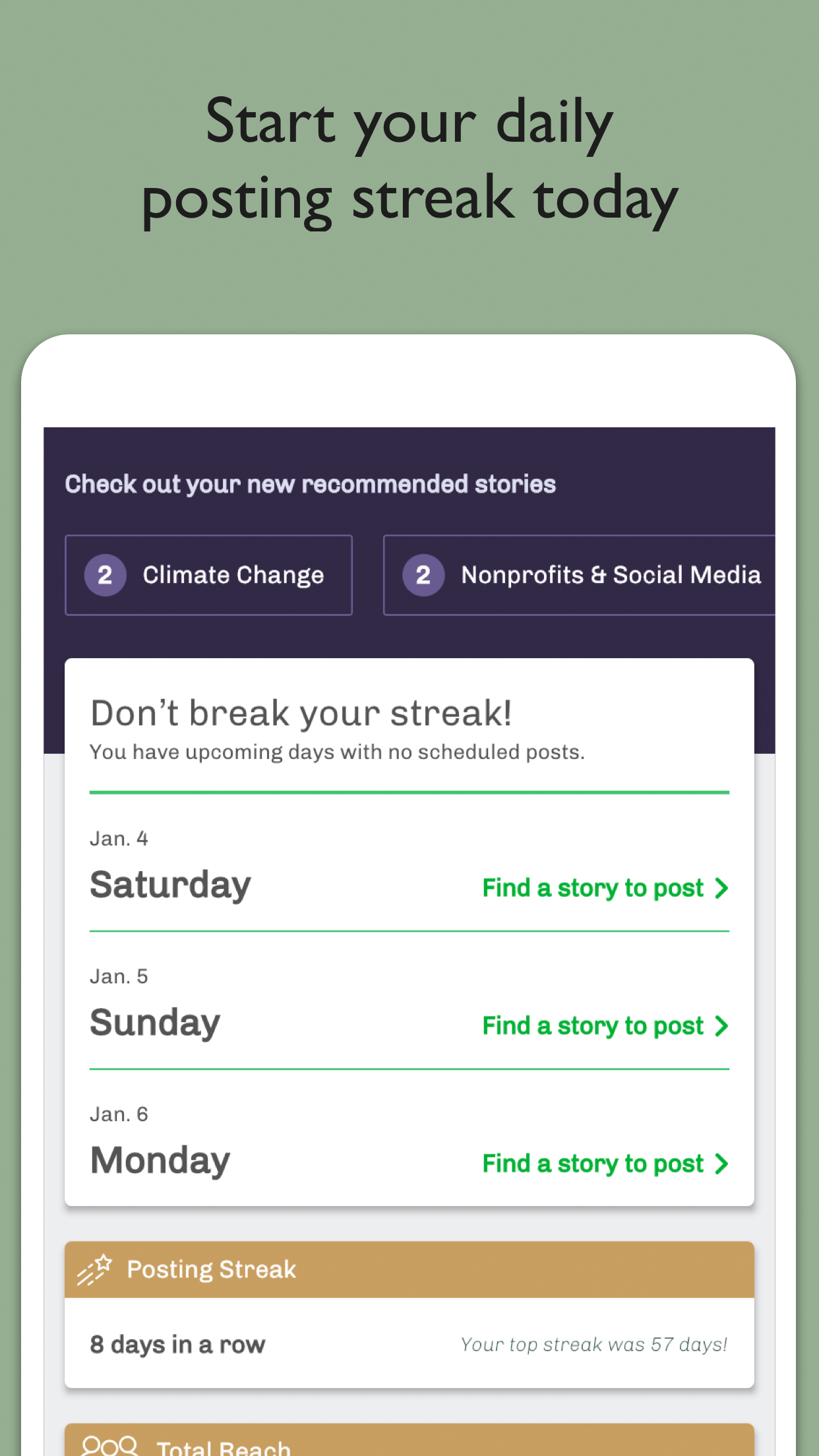 Feature image of a 'posting streak'