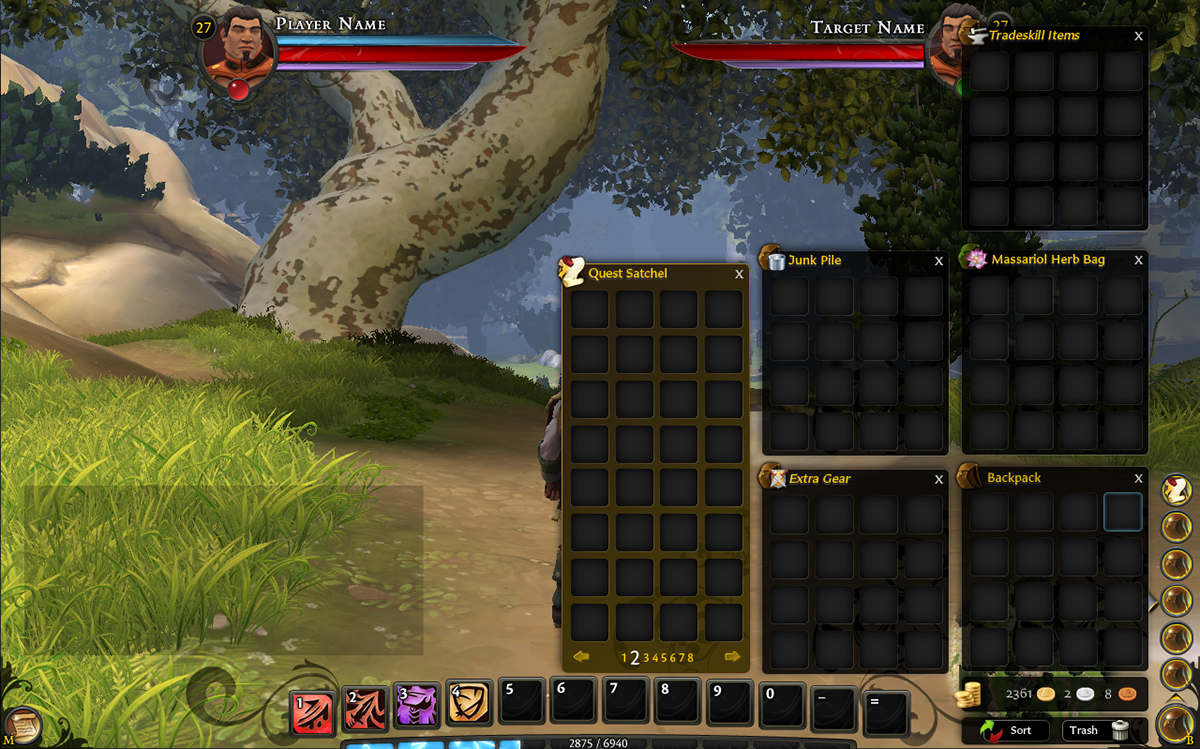 A screenshot of the MMO's user interface