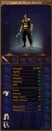 A screenshot of the in-game 'paper doll'